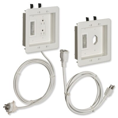 Arlington TV Bridge Kit III, Two-Gang Upper Box and Two-Gang Lower Box